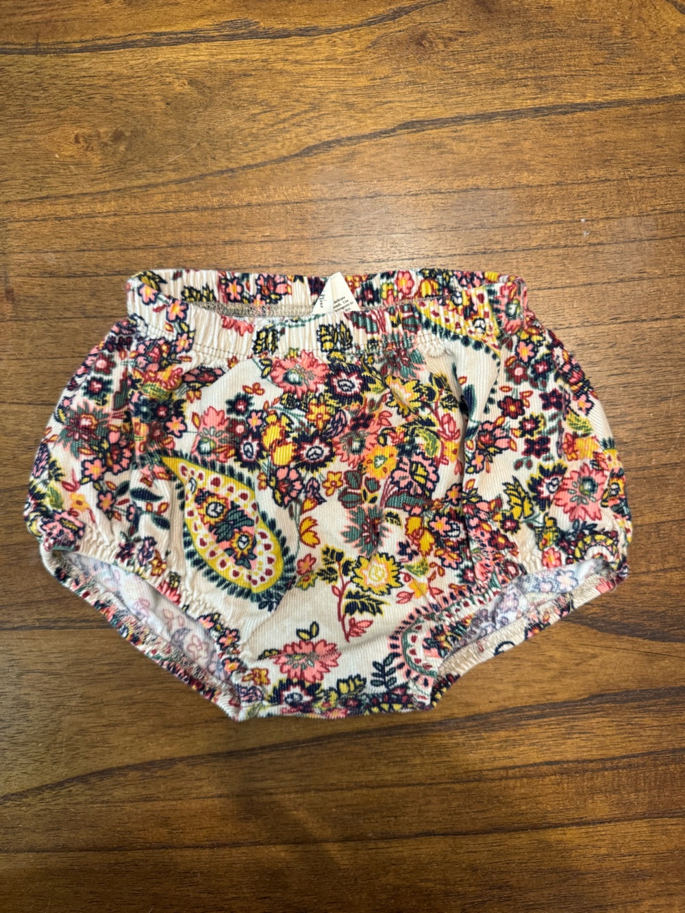 Floral Ruffle Baby Bloomer - Ribbed Velvet